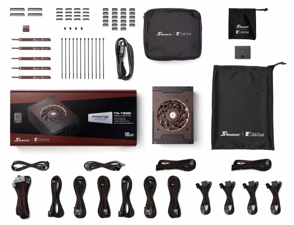 Захранване Seasonic PRIME NOCTUA EDITION TX-1600 PSU 1600W 80 Plus Titanium ATX 3.1 PCIe Gen 5 - SSR-1600TR2-NE