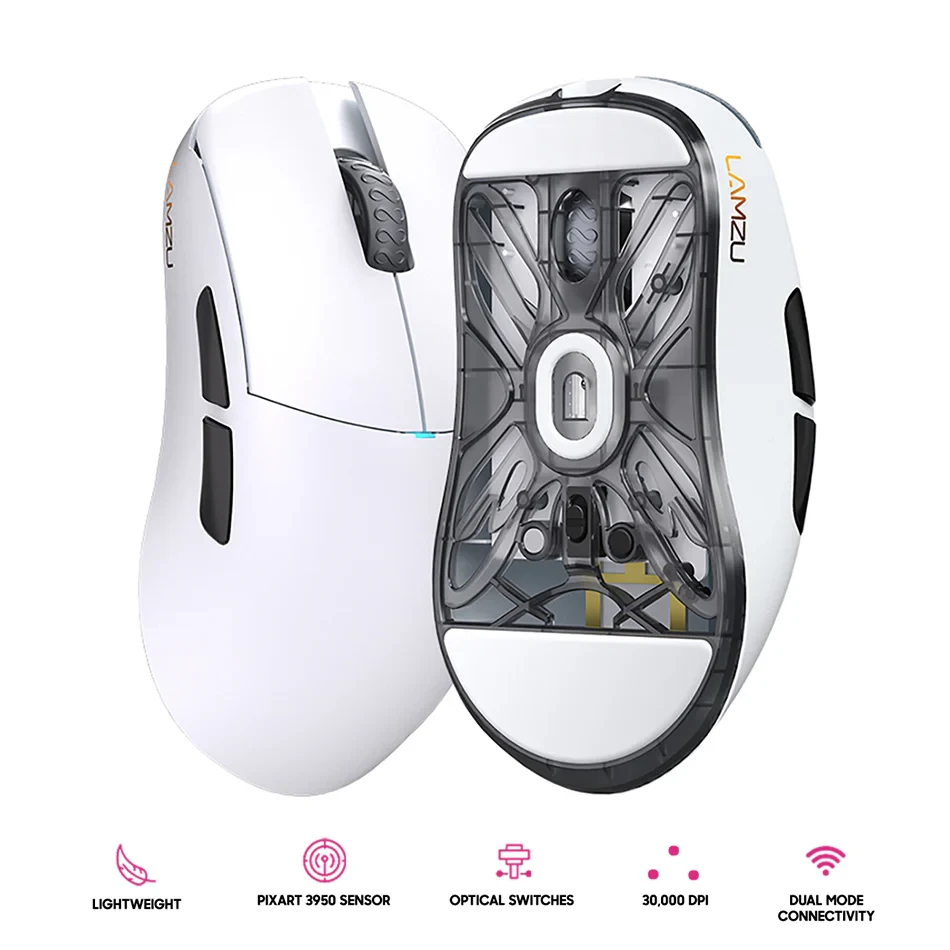 Геймърска мишка Lamzu ATLANTIS MINI [Champion Edition] 1K (8K compatible) - Panda White
