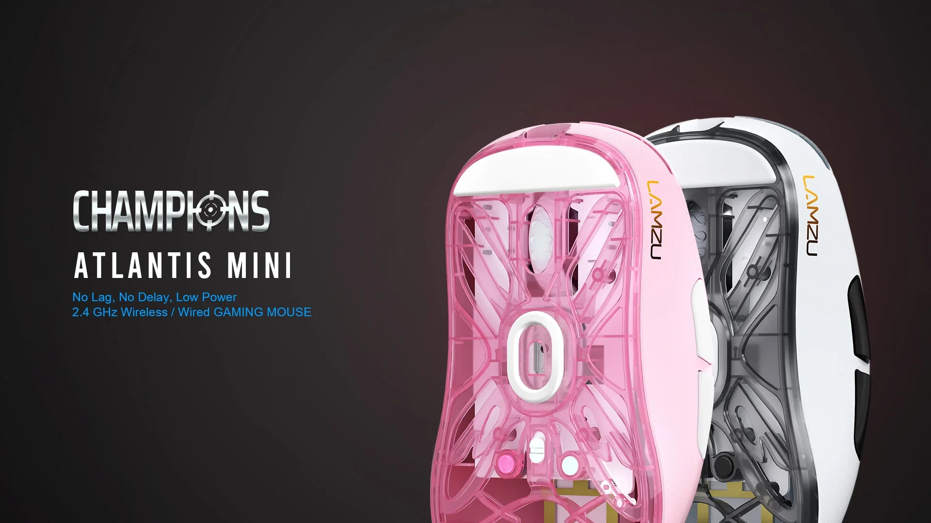 Геймърска мишка Lamzu ATLANTIS MINI [Champion Edition] 1K (8K compatible) - Light Pink
