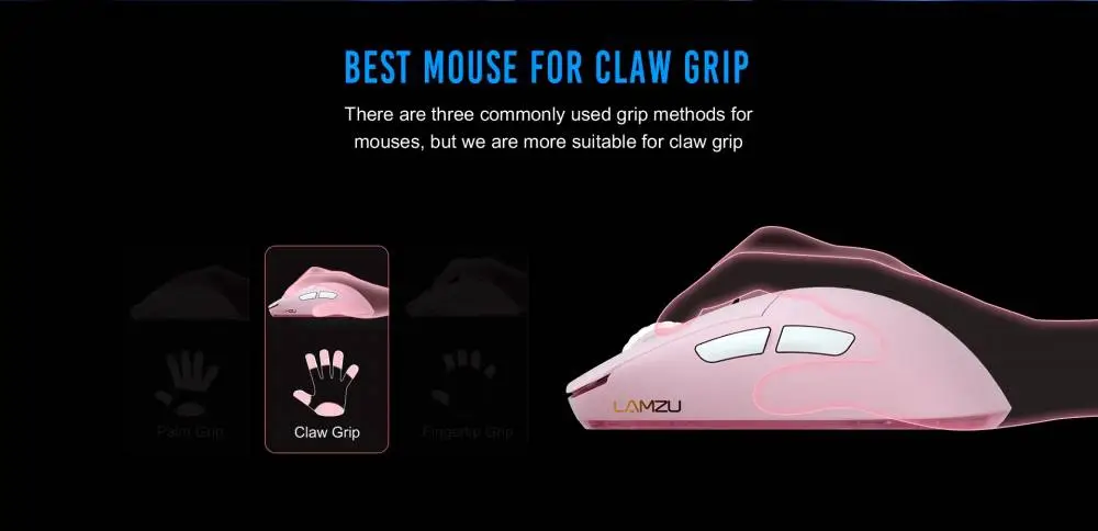 Геймърска мишка Lamzu ATLANTIS MINI [Champion Edition] 1K (8K compatible) - Light Pink
