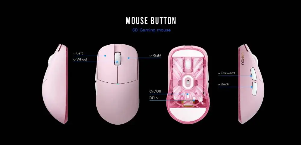 Геймърска мишка Lamzu ATLANTIS MINI [Champion Edition] 1K (8K compatible) - Light Pink