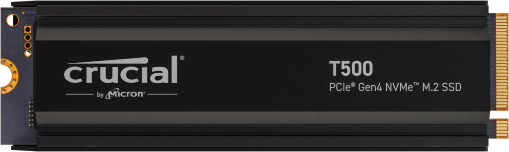 SSD Crucial T500 Heatsink 1TB M.2 2280 NVMe PCIe Gen4x4 - CT1000T500SSD5