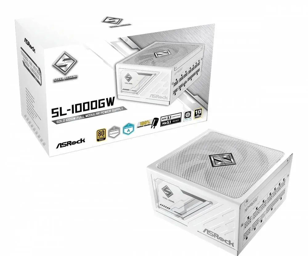Захранване Asrock SL-1000GW 1000W 80 Plus Gold PSU ATX 3.1, PCIe 5.1
