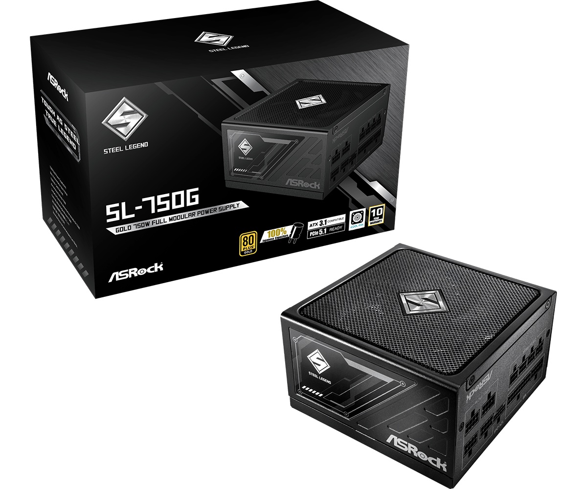 Захранване Asrock SL-750G 750W 80 Plus Gold PSU ATX 3.1, PCIe 5.1