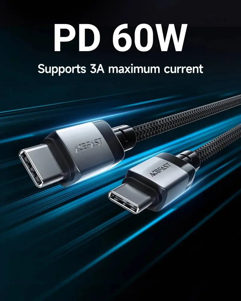 Acefast Кабел USB-C to USB-C Cable 60W Nylon Braided 1.20m - C9-03 - Black