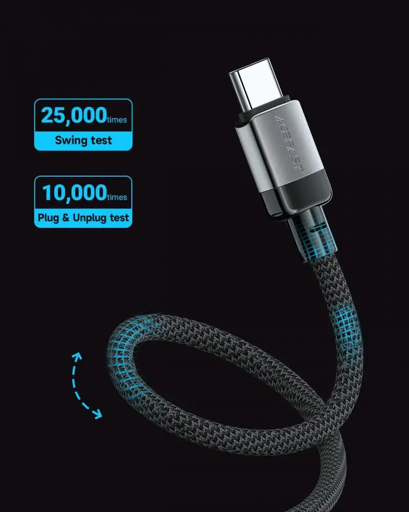 Acefast Кабел USB-C to USB-C Cable 60W Nylon Braided 1.20m - C9-03 - Black