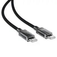 Acefast Кабел USB-C to USB-C Cable 60W Stainless steel in transparent shell 1.2m - C12-03 - Black
