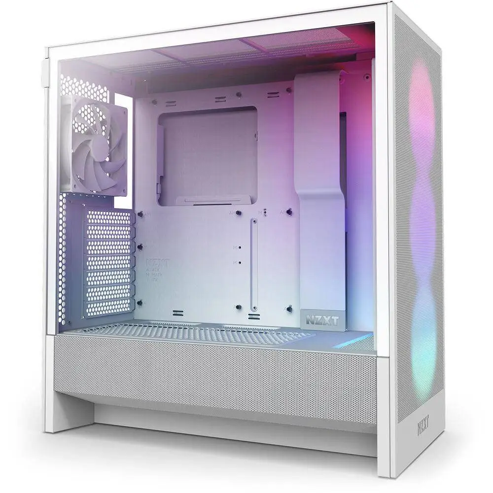 Кутия NZXT H5 Flow RGB 2024 White Mid-Tower - CC-H52FW-R1