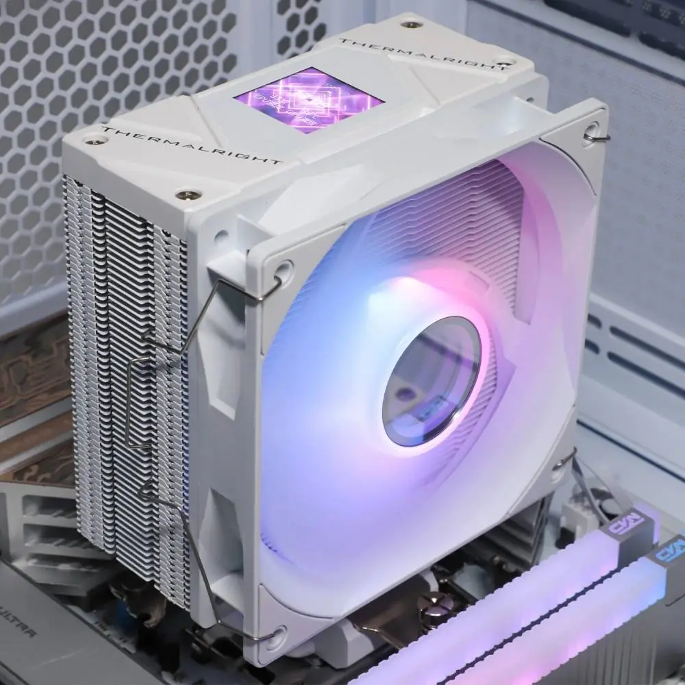 Охладител за процесор Thermalright Cooler Assassin Spirit 120 Vision A-RGB White - LCD Display, Infinity Mirror