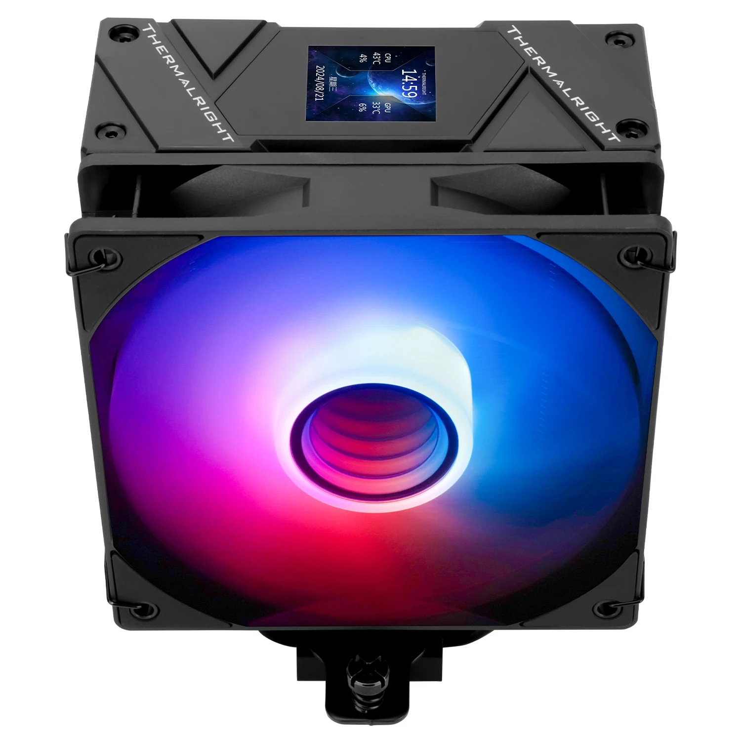 Охладител за процесор Thermalright Cooler Assassin Spirit 120 Vision A-RGB Black - LCD Display, Infinity Mirror
