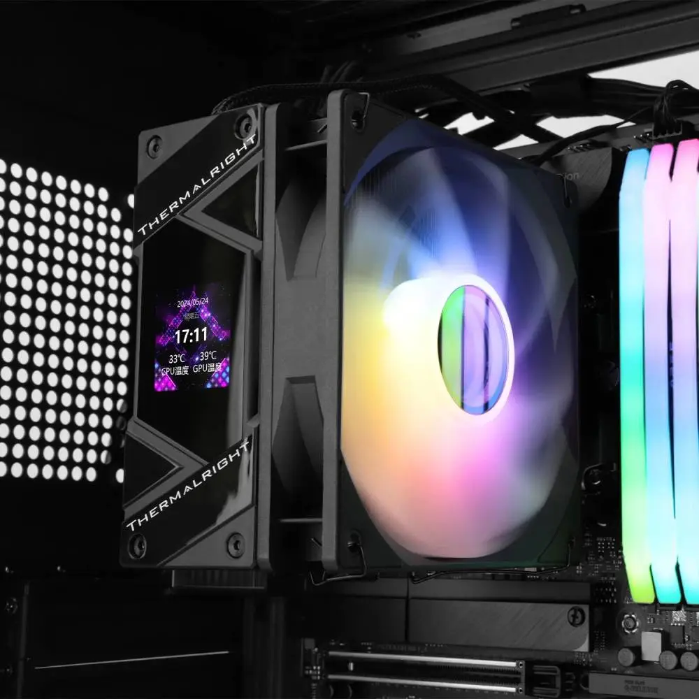 Охладител за процесор Thermalright Cooler Assassin Spirit 120 Vision A-RGB Black - LCD Display, Infinity Mirror
