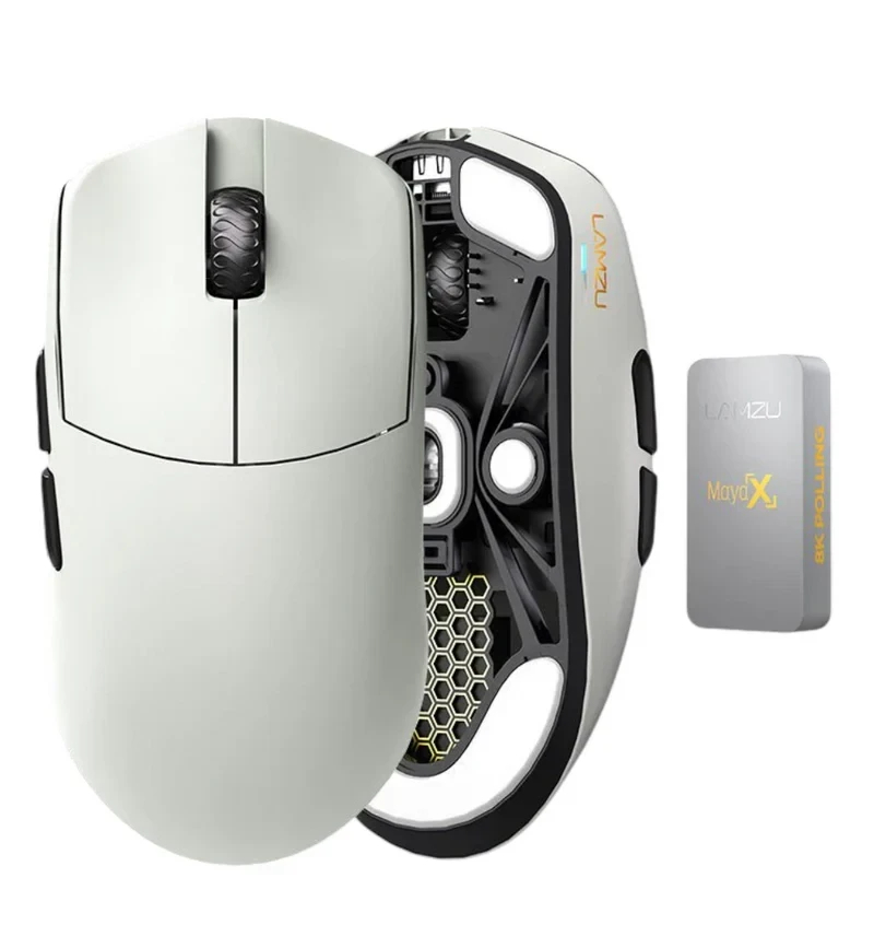 Геймърска мишка Lamzu MAYA X 8K - Wireless Gaming Mouse - Cloud Grey