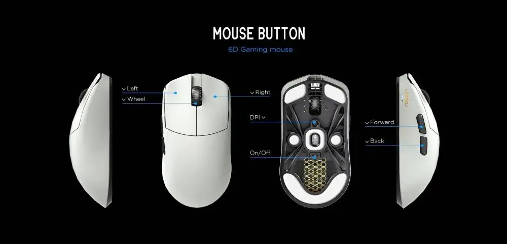 Геймърска мишка Lamzu MAYA X 8K - Wireless Gaming Mouse - Cloud Grey