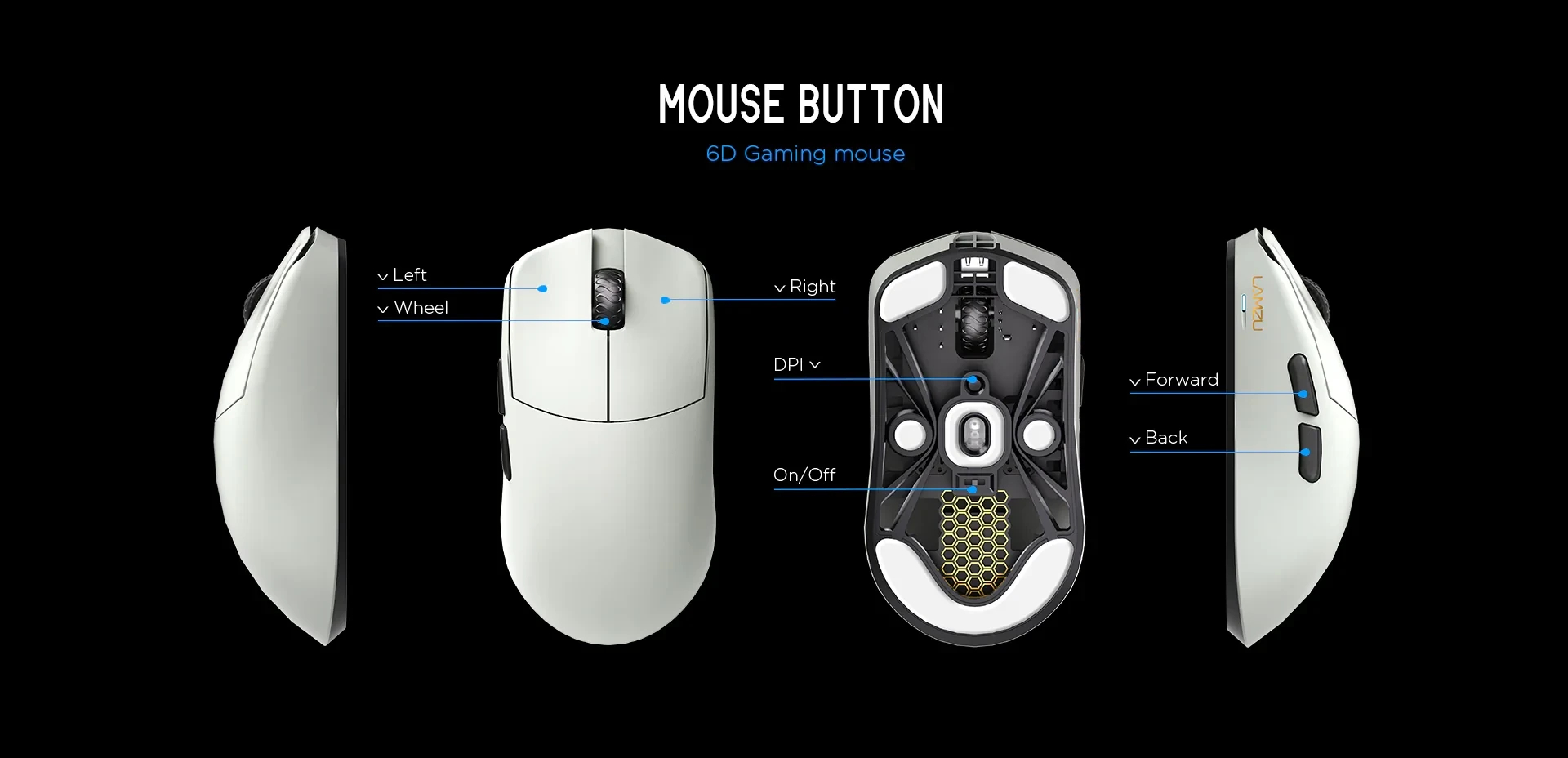 Геймърска мишка Lamzu MAYA X 8K - Wireless Gaming Mouse - Cloud Grey
