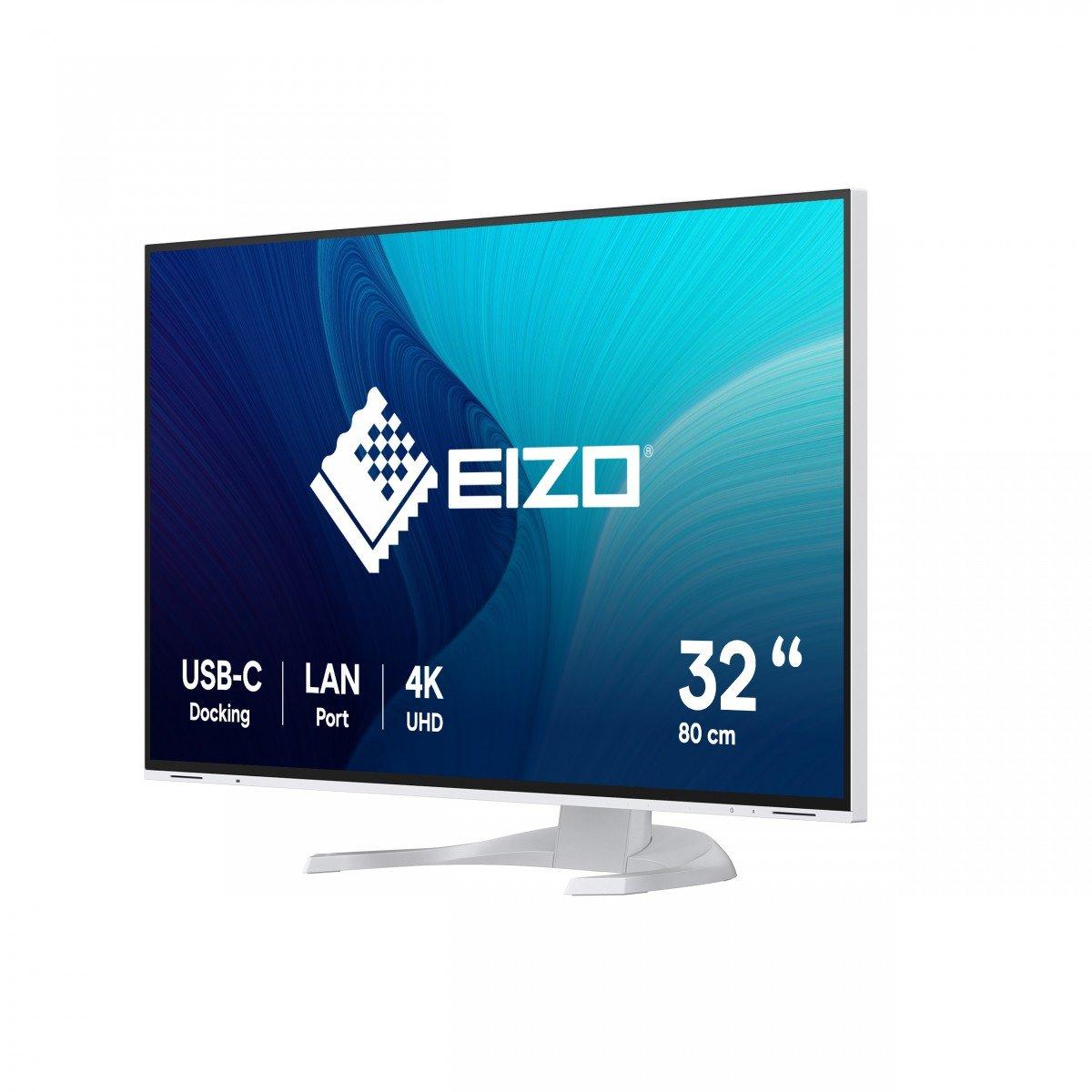 Монитор EIZO FlexScan EV3240X - 32" inch 4K IPS, HDMI, DisplayPort, USB-C, Бял