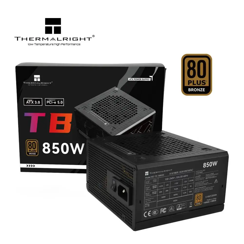 Захранване Thermalright TR-TB850S ATX 3.0 850W 80 Plus Bronze PSU