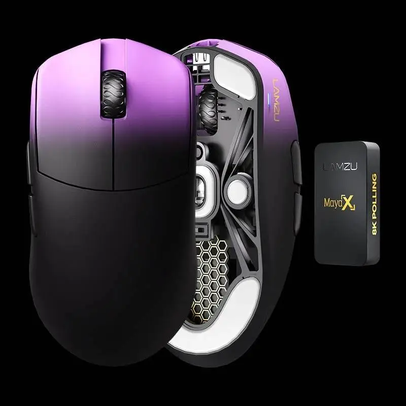 Геймърска мишка Lamzu MAYA X 8K - Wireless Gaming Mouse - Purple Shadow