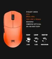 Геймърска мишка Lamzu MAYA X 8K - Wireless Gaming Mouse - Fnatic Special Edition Orange
