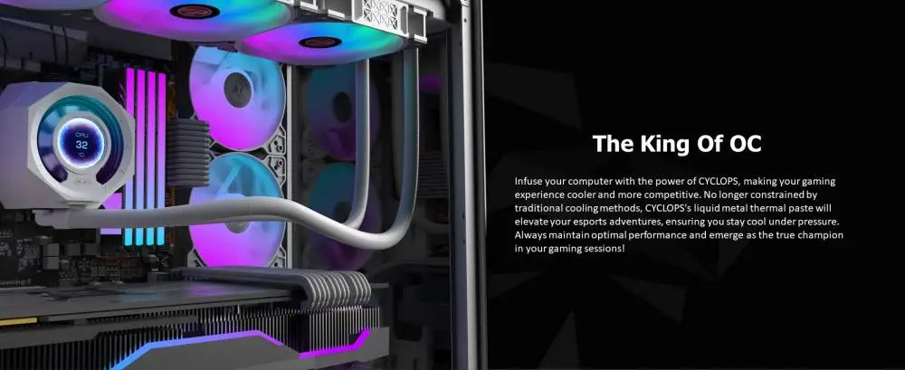 Водно охлаждане за процесор Raijintek CYCLOPS 360 White Water Cooling
