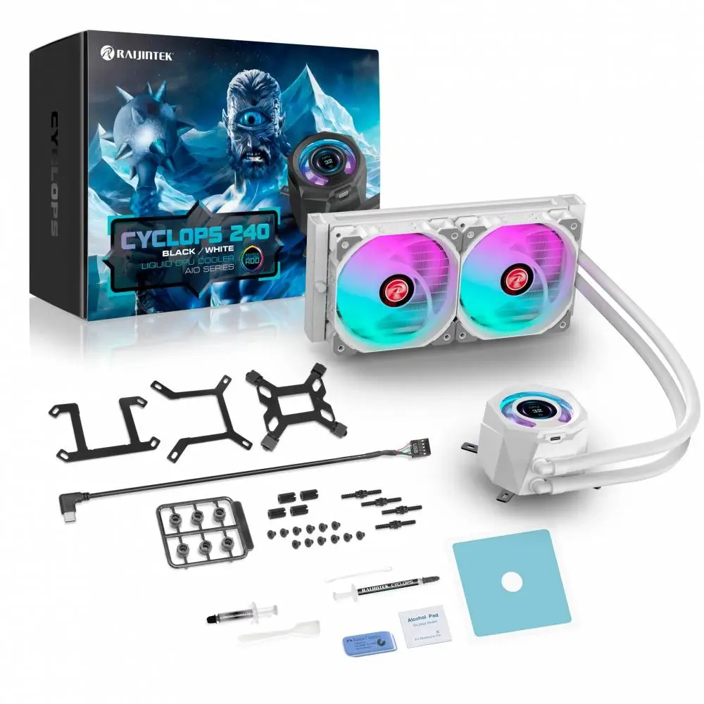 Водно охлаждане за процесор Raijintek CYCLOPS 240 White Water Cooling