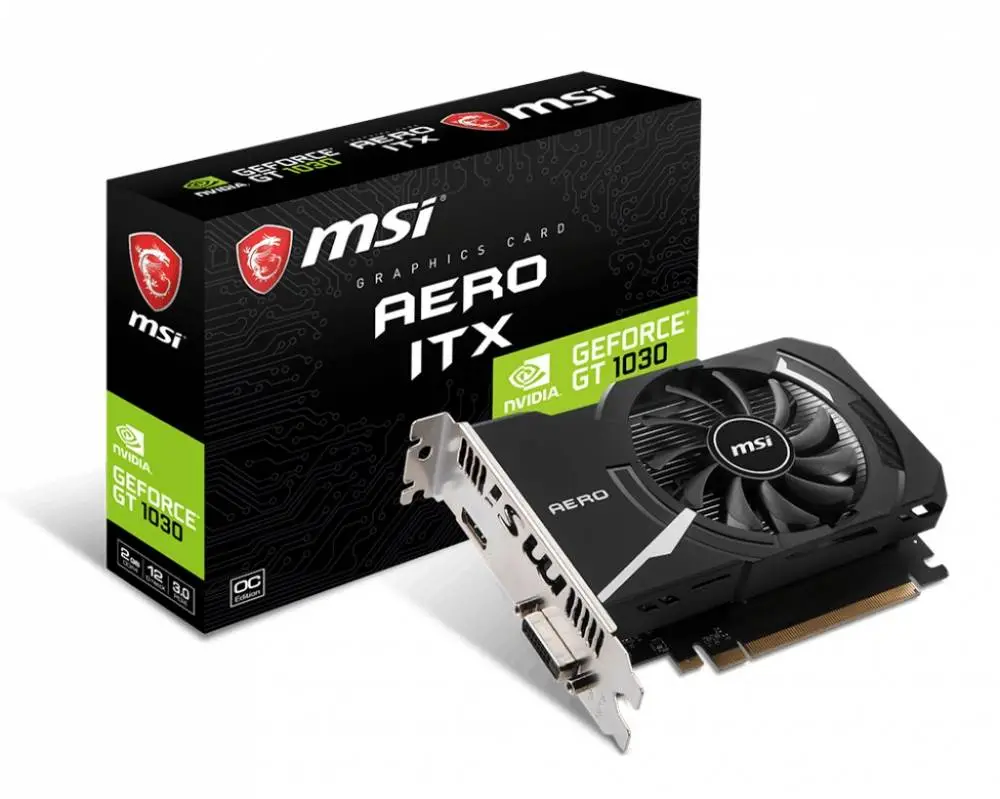 Видео карта MSI GeForce GT 1030 AERO ITX 2GD4 OC