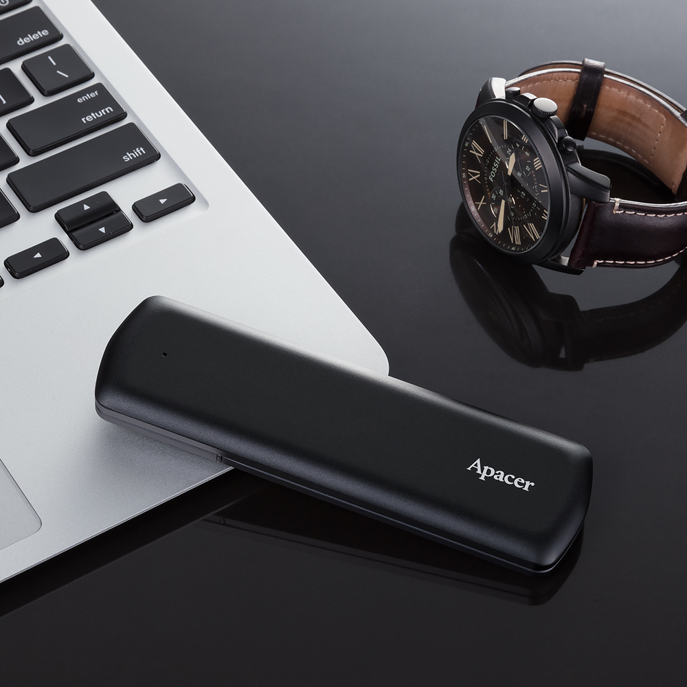 Външен диск Apacer Portable SSD AS721 1TB USB-C 3.2 Gen 2/USB-A 3.2 Gen 1, Military-Grade, Shockproof, Black