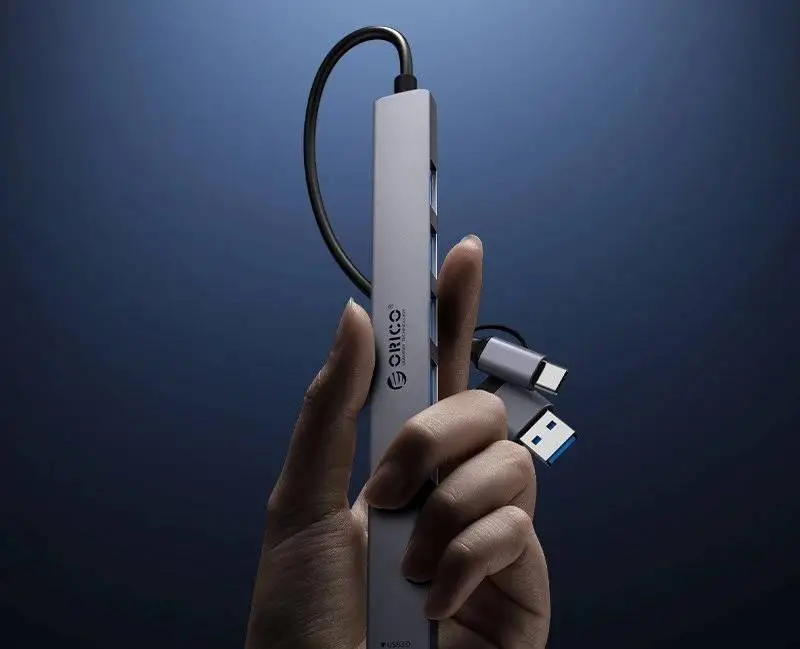 Orico хъб HUB USB-C/USB-A 7 port - USB3.0 x 1, USB2.0 x 6 - YSA2-U3-GY