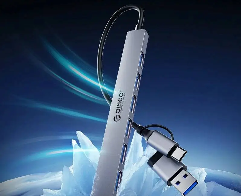 Orico хъб HUB USB-C/USB-A 7 port - USB3.0 x 1, USB2.0 x 6 - YSA2-U3-GY