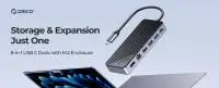 Orico докинг станция Portable Docking station M.2 SATA/NVMe - HDMI, USB3.2-A x 1, USB-C (10Gbps) x 1,USB-C (PD100W), USB2.0-A x 2, LAN - OM28PR-G2-BK