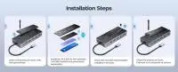 Orico докинг станция Portable Docking station M.2 SATA/NVMe - HDMI, USB3.2-A x 1, USB-C (10Gbps) x 1,USB-C (PD100W), USB2.0-A x 2, LAN - OM28PR-G2-BK