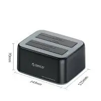 Orico докинг станция Storage - HDD/SSD Dock - 2 BAY 2.5/3.5 USB-C/USB-A - 6829C3-V1