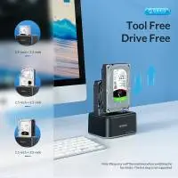 Orico докинг станция Storage - HDD/SSD Dock - 2 BAY 2.5/3.5 USB-C/USB-A - 6829C3-V1