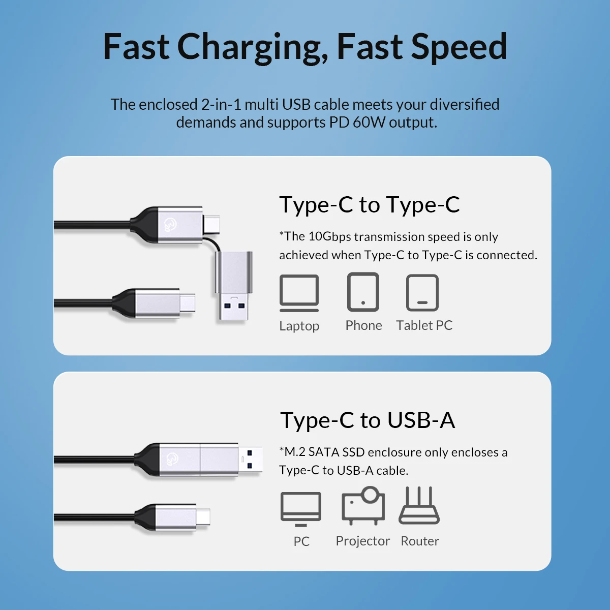 Orico докинг станция Storage - HDD/SSD Dock - 2.5/3.5 inch USB-C/USB-A - 6819C3-V1