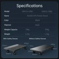 Orico поставка за компютър PC Stand - Computer Bracket - Water Resistant, Black - CPB6-BK
