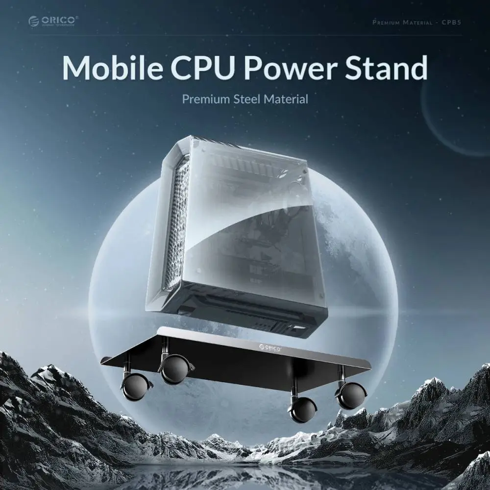 Orico поставка за компютър PC Stand - Computer Bracket - Water Resistant, Black - CPB6-BK