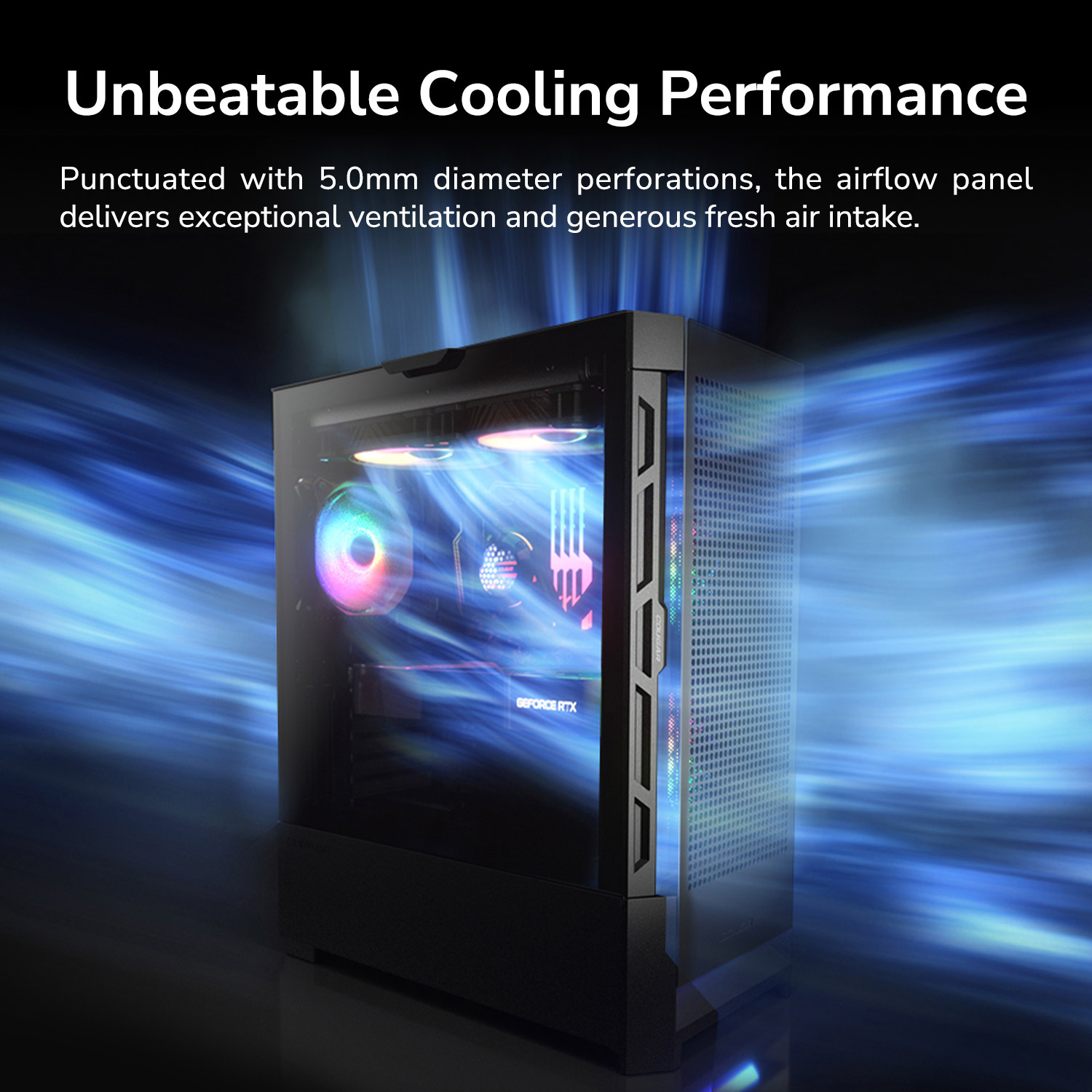 Кутия COUGAR DUOFACE RGB Mid-Tower Case Black - CGR-5ZD1B-RGB