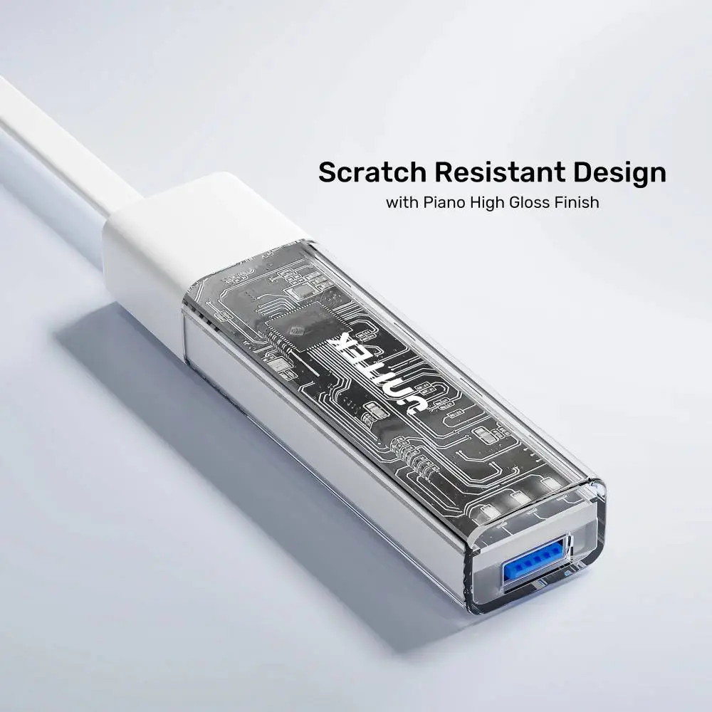 Unitek хъб USB-C/USB-A 3.0 HUB 4 port, Bi-Directional, Detachable Cable, White - H1319AWH01