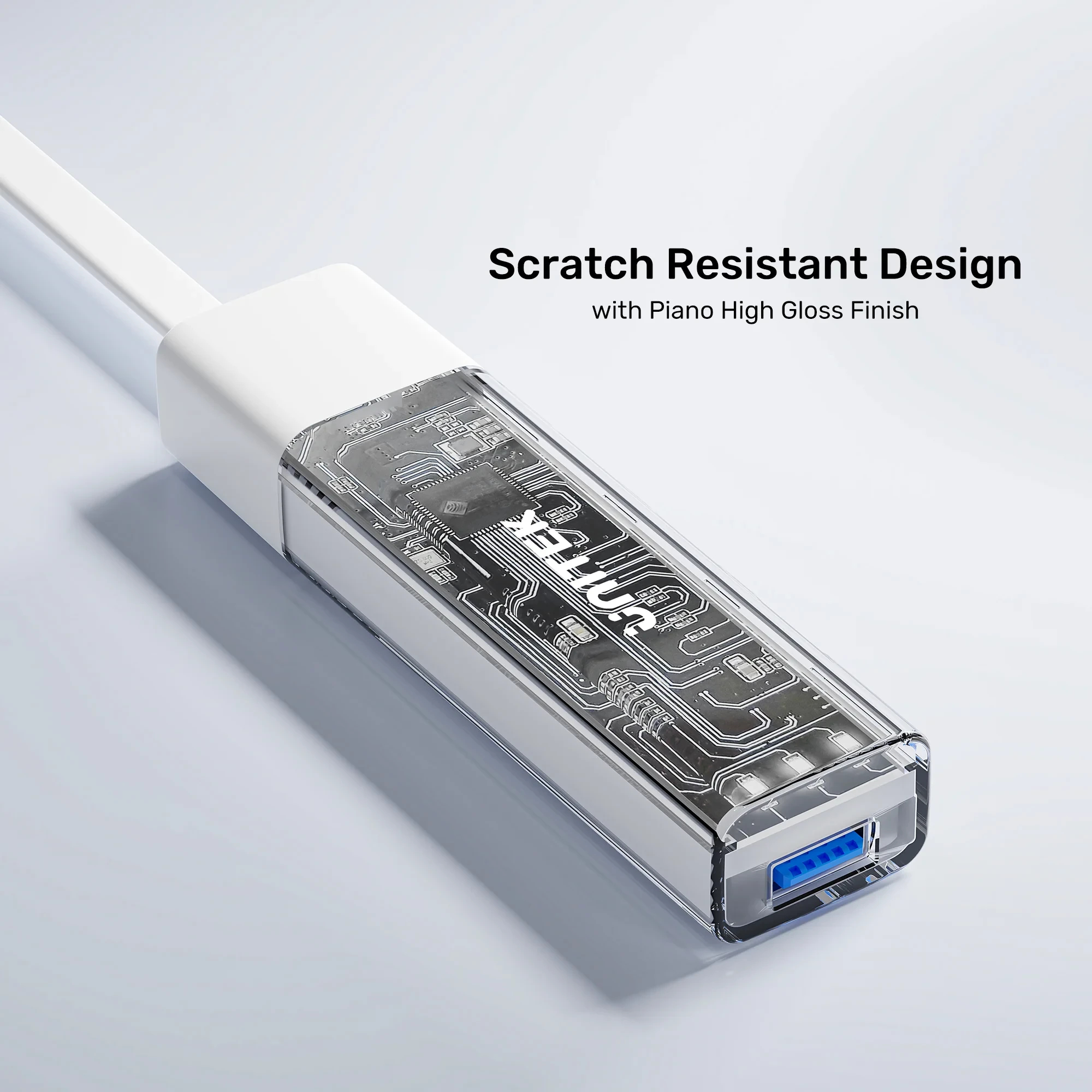 Unitek хъб USB-C/USB-A 3.0 HUB 4 port, Bi-Directional, Detachable Cable, White - H1319AWH01