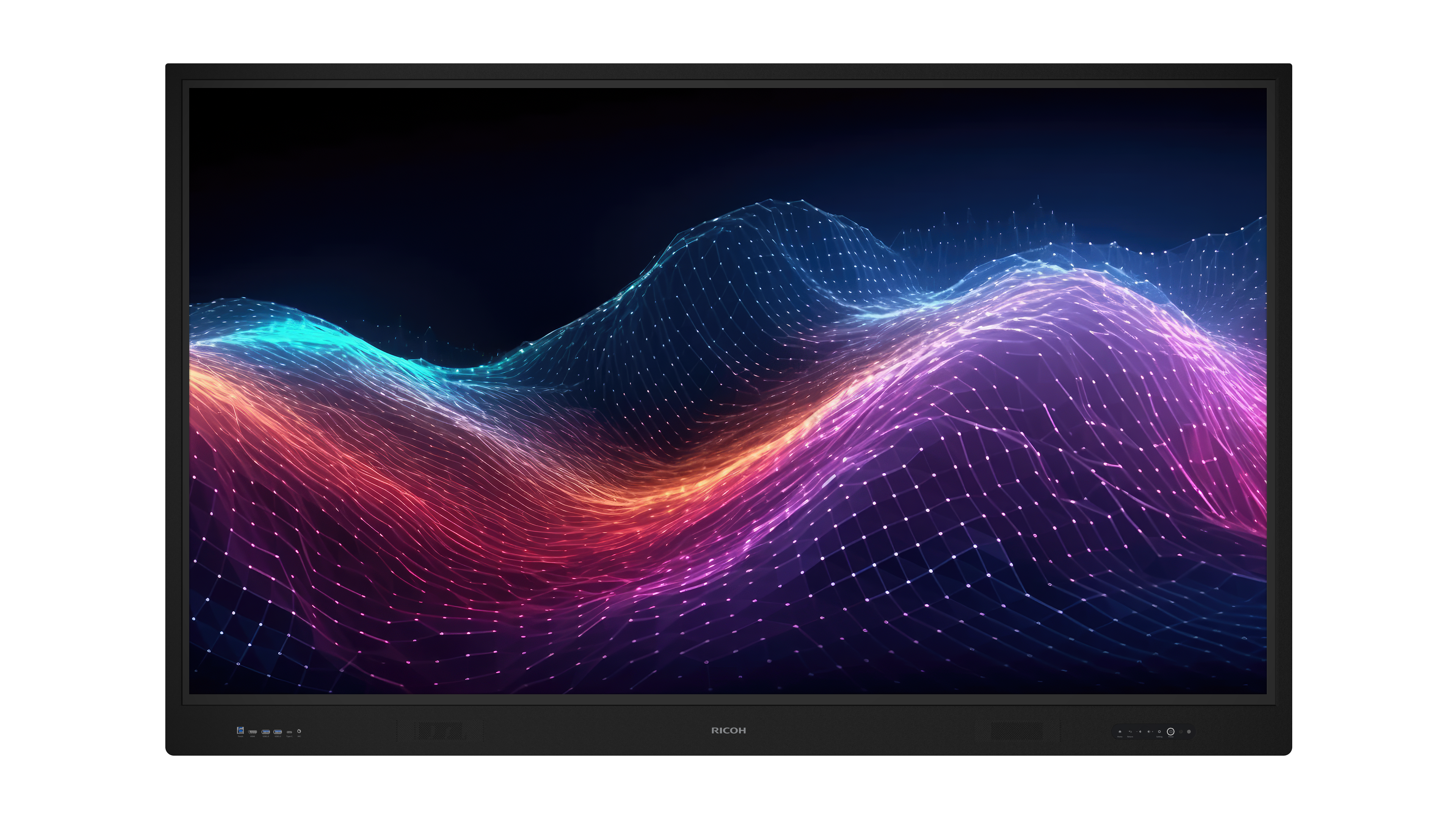 Интерактивен дисплей RICOH A8610, 65", 3840 x 2160, HDMI, DP, Android 13, USB, Мулти-тъч, Черен