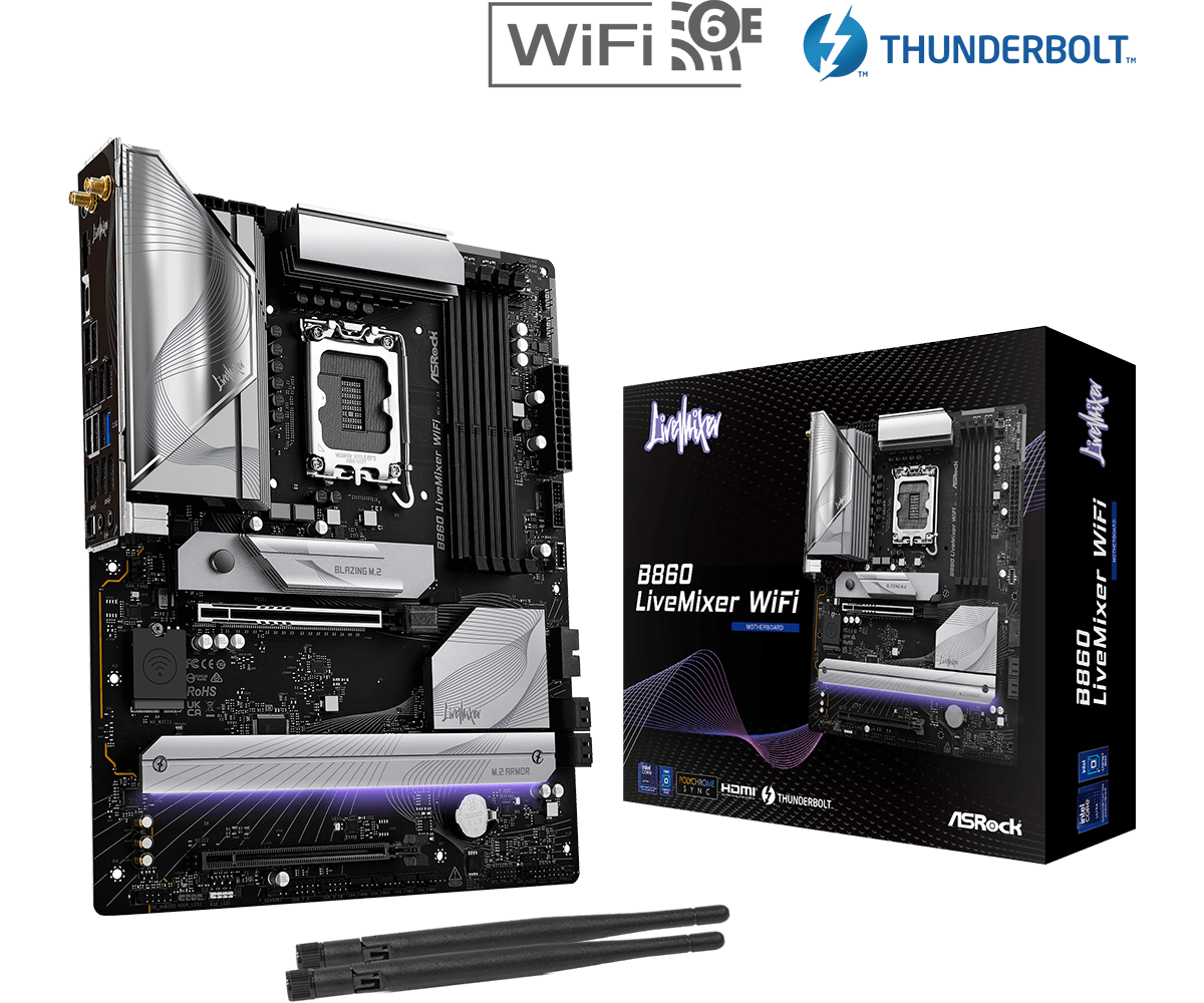 Placă de bază ASRock B860 LiveMixer WIFI 6E LGA1851