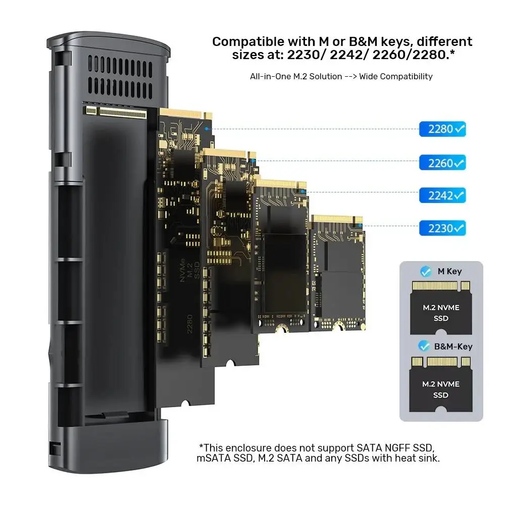 Unitek външна кутия за диск Storage - Case - M.2 NVMe M-key 10 Gbps - S1241B