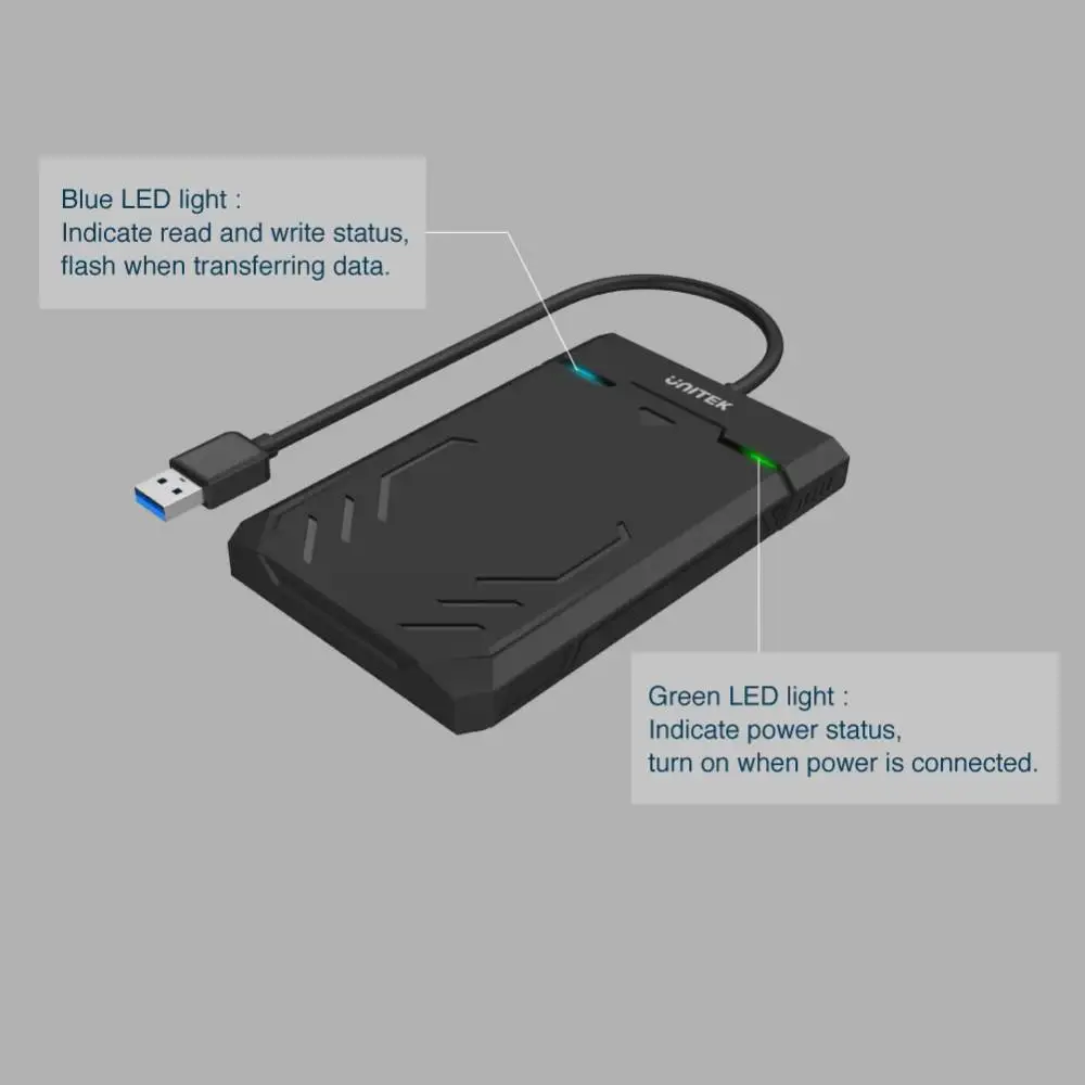 Unitek кутия за диск Storage Case - DiskGuard Raiden 2.5 inch USB3.0 - Y-3036