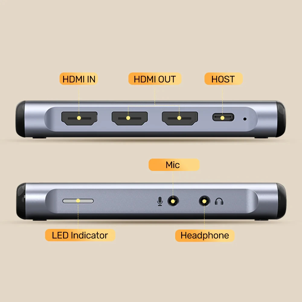 Unitek външна кепчър карта Video Capture Card - 4K@60Hz, Aluminium - V1177AGY01