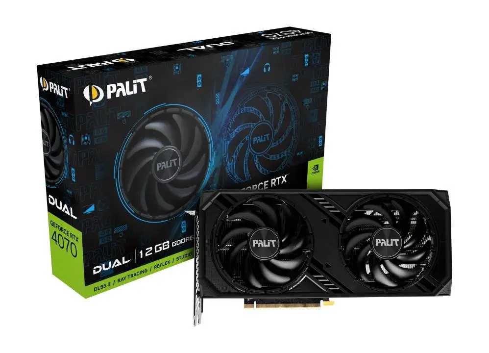 Видео карта Palit GeForce RTX 4070 DUAL 12GB GDDR6 - NE64070019K9-1048D