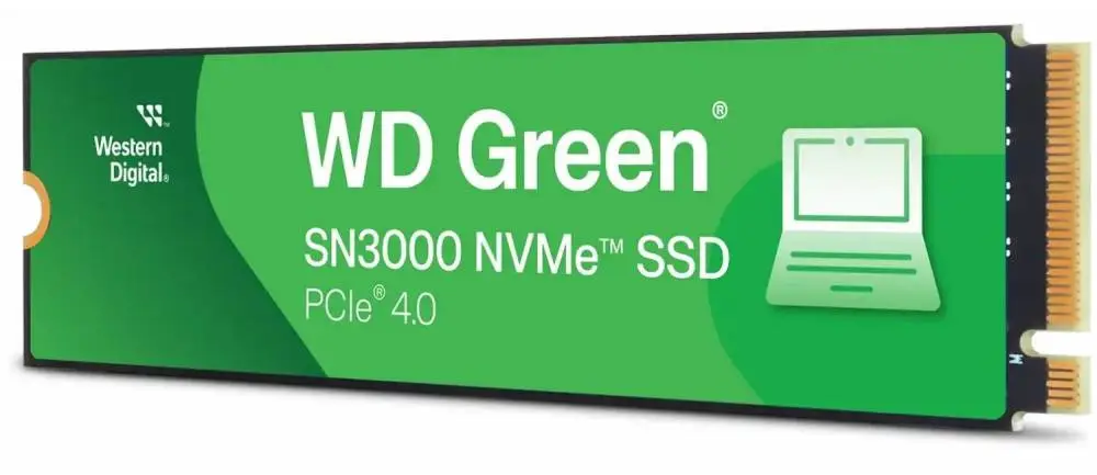 Диск SSD WD Green SN3000 1TB M.2 2280 NVMe PCIe Gen4x4 QLC 3D NAND - WDS100T4G0E