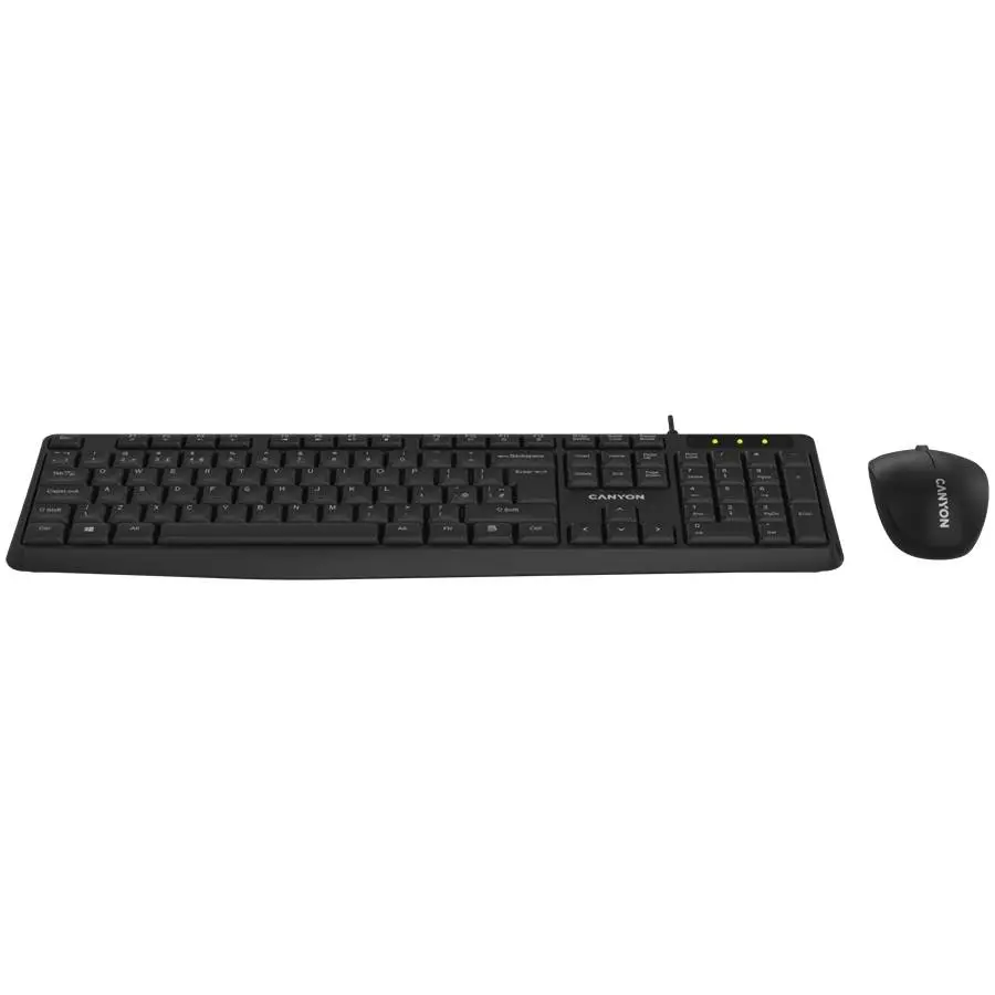 Clavier avec souris CANYON SET-W01 Keyboard+Mouse Wireless Black EN/BG