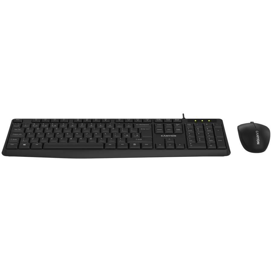 Clavier avec souris CANYON SET-W01 Keyboard+Mouse Wireless Black EN/BG