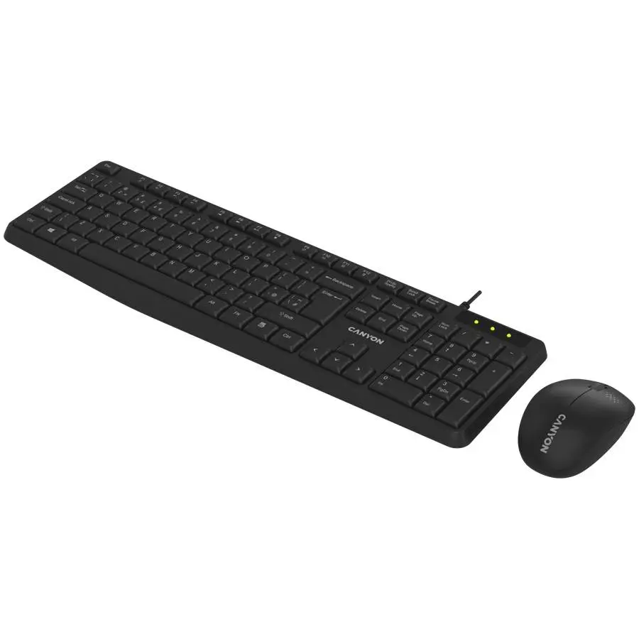 Clavier avec souris CANYON SET-W01 Keyboard+Mouse Wireless Black EN/BG