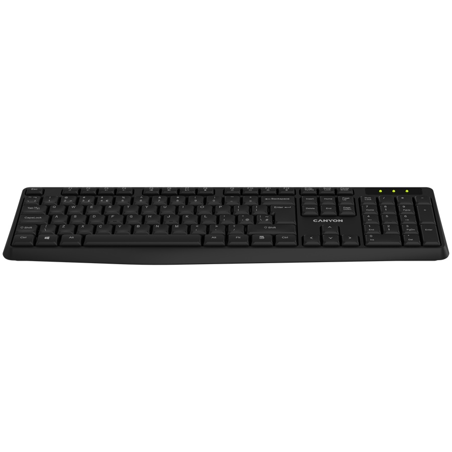 Клавиатура CANYON keyboard KB-W01 Wireless Black EN/BG