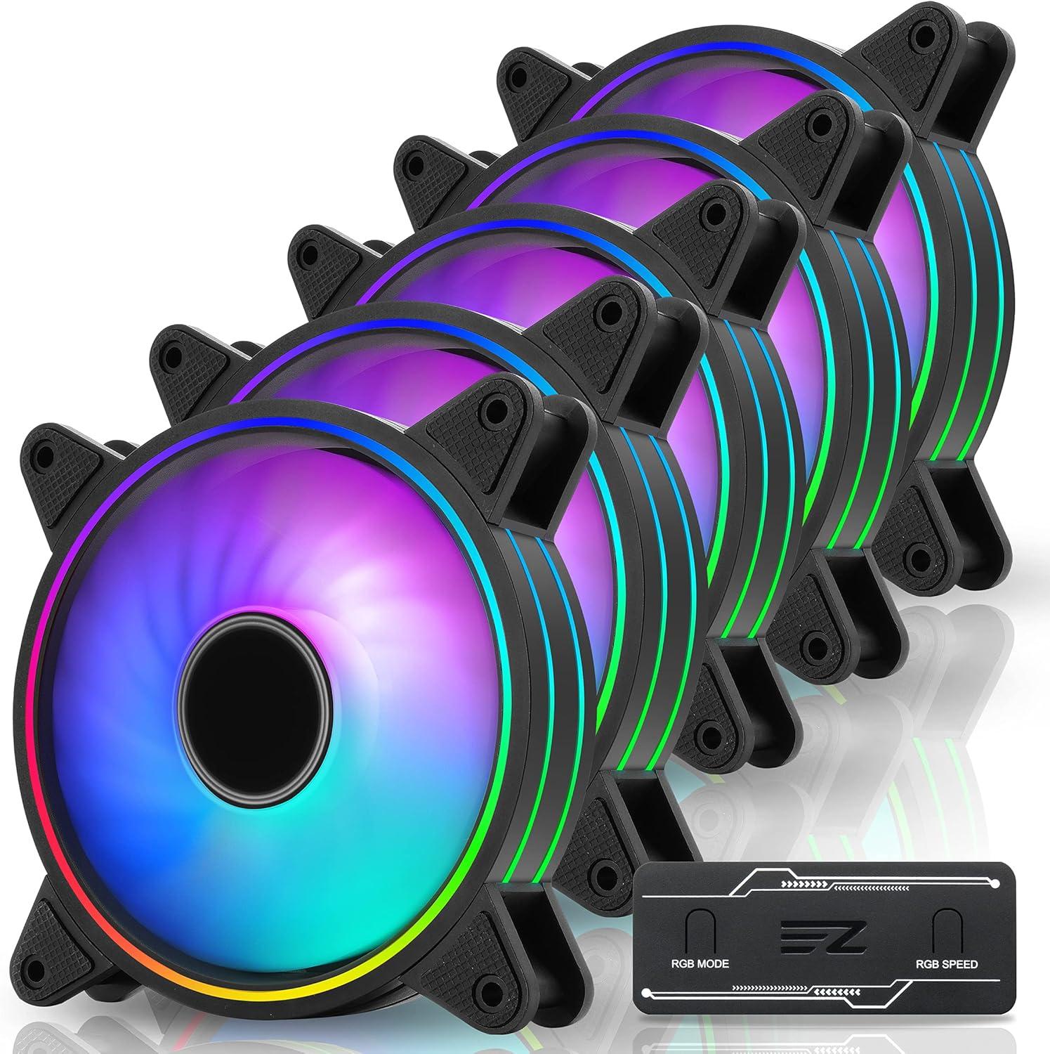 Вентилатори EZDIY-FAB Moonlight Black RGB PWM 120mm - 5 Pack